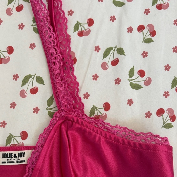 New Pink Lace Trim Cami Top - Picture 3 of 6